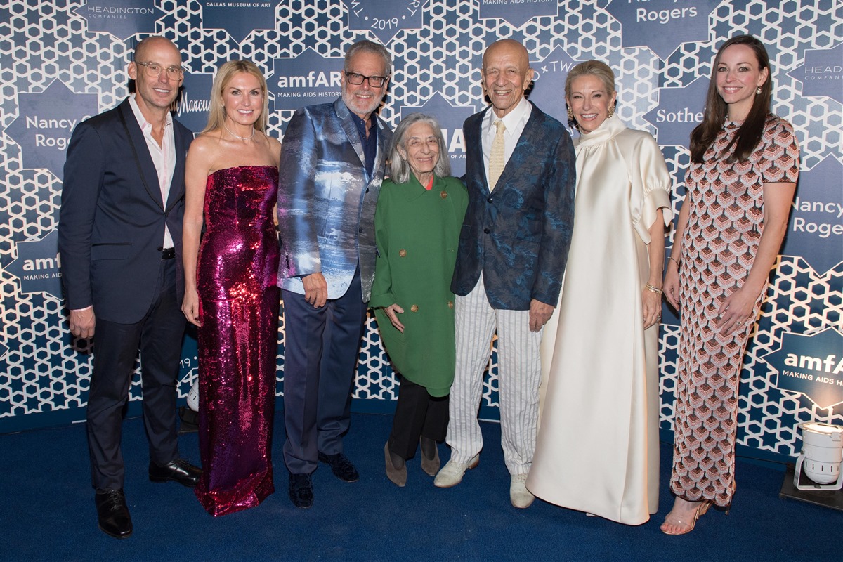 John Runyon, Lisa Ruyon, Howard Rachofsky, Ada Katz, Alex Katz, Cindy Rachfsky and Melissa Ireland (Ryan Emberley)