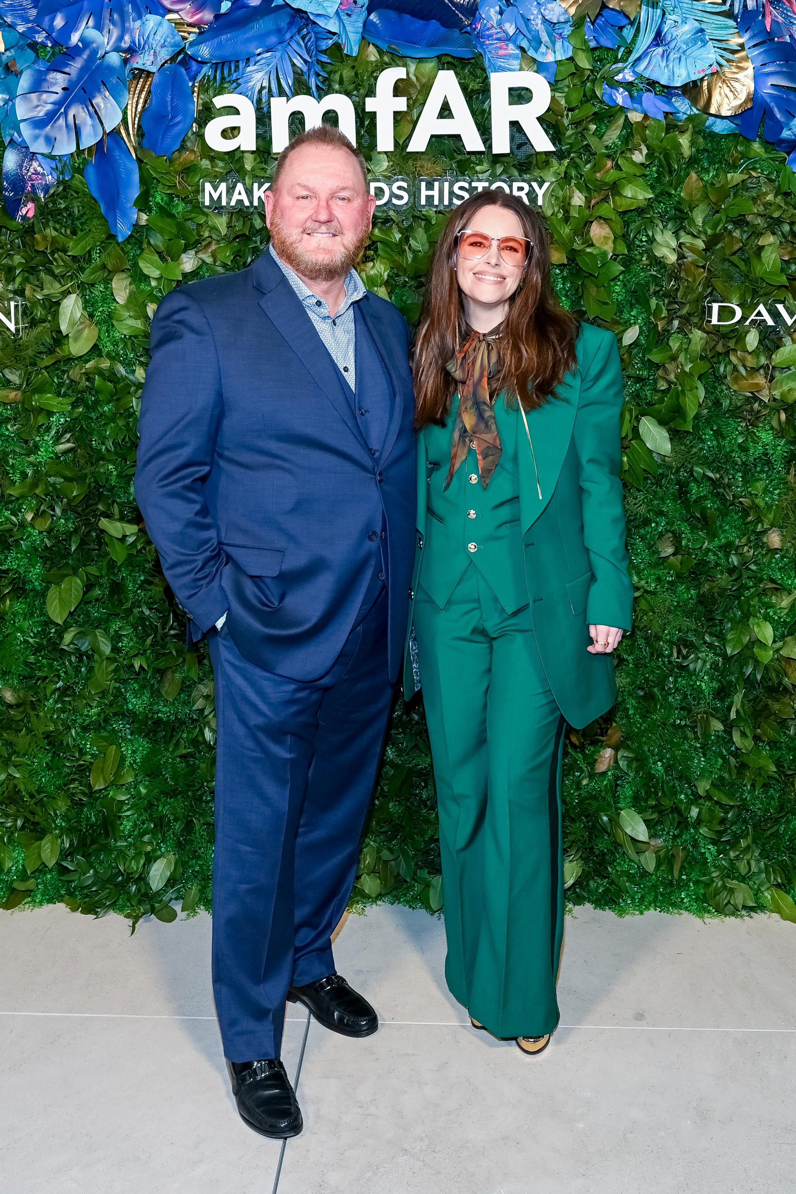 amfAR CEO Kevin Robert Frost and Emily Hampshire