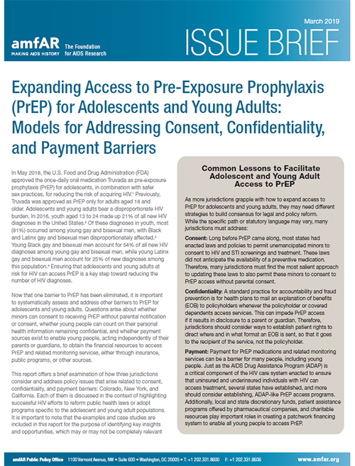 Expanding Access to Pre-Exposure Prophylaxis (PrEP) for Adolescents and Young Adults
