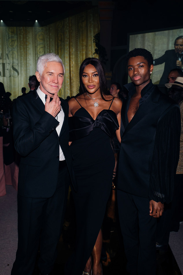 Event Chair Baz Luhrmann, Naomi Campbell, and Alton Mason (photo by German Larkin)