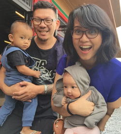 Sam Nugraha today with his family