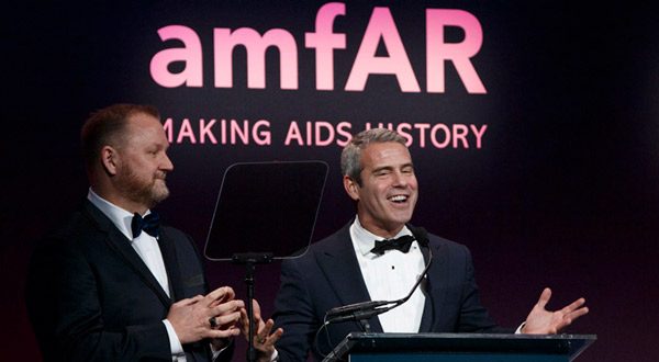 amfAR CEO Kevin Robert Frost and Honoree Andy Cohen
