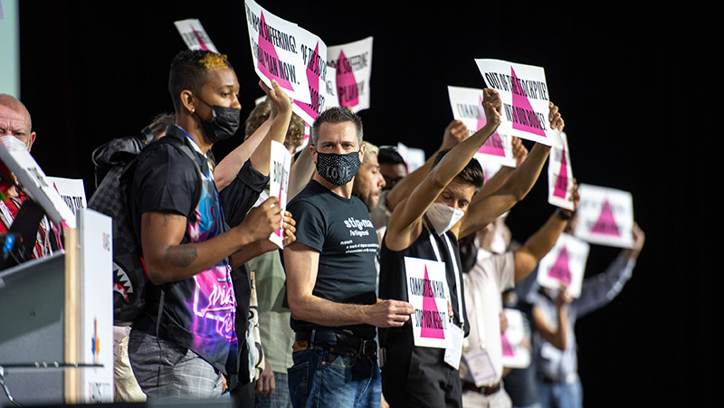 Activists at the 24th International AIDS Conferencen (AIDS 2022)