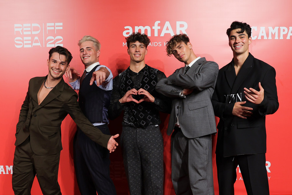 The Elevator Boys: Julien Brown, Luis Freitag, Tim Schaeker, Bene Schultz, and Jacob Rott (photo: Ryan Emberley/amfAR/Getty Images for amfAR)