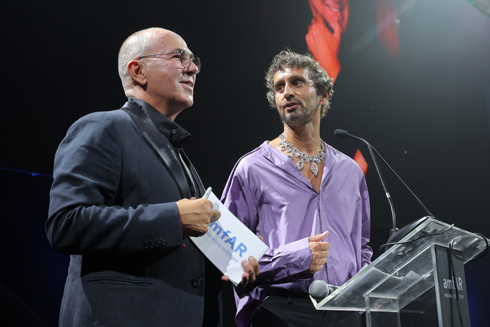 amfAR Award of Courage recipient Ferzan Ozpetek with Vanity Fair Italia Editor-in-Chief Simone Marchetti (photo: Ryan Emberley/amfAR/Getty Images for amfAR)