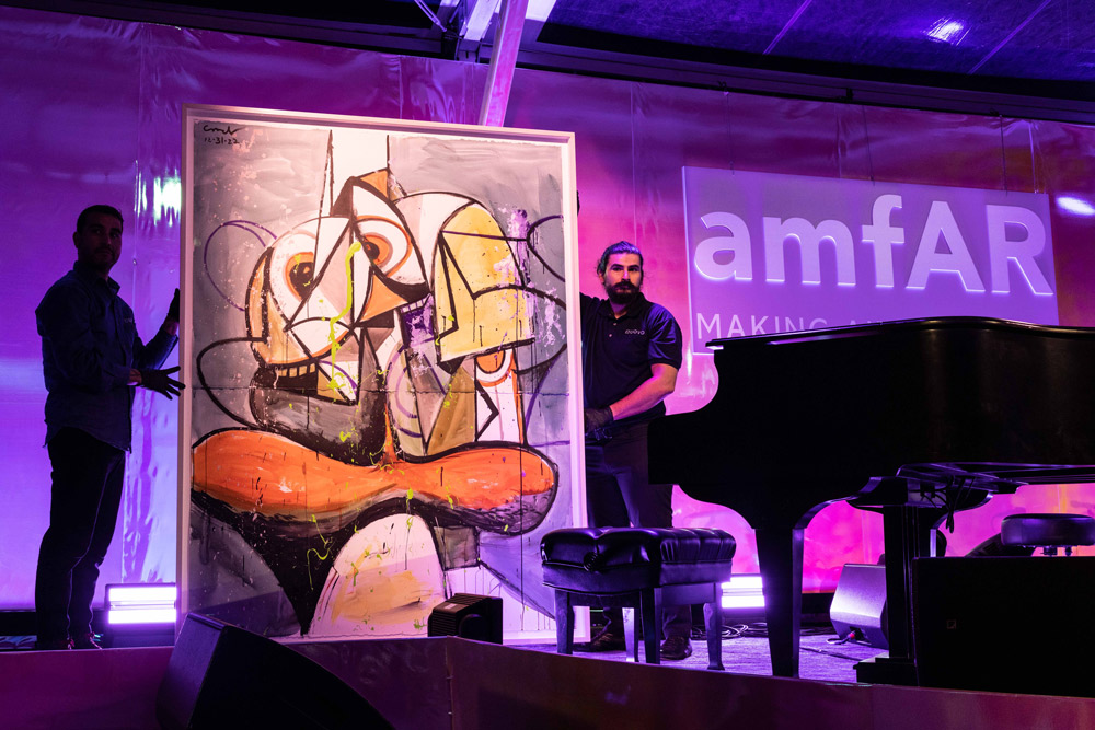 Painting by George Condo created specially for amfAR sold for $1.1 million in the live auction (Photo: Beau Bumpas)