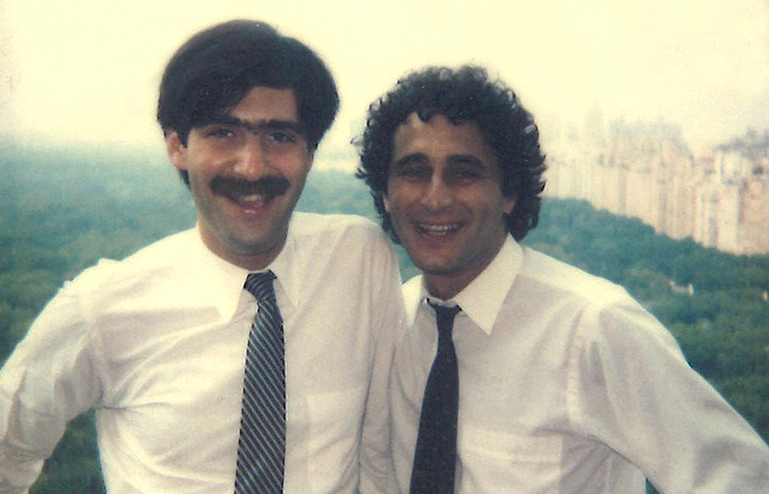 Eliot Glazer (left) and Jeffrey Wolf above Central Park in Manhattan