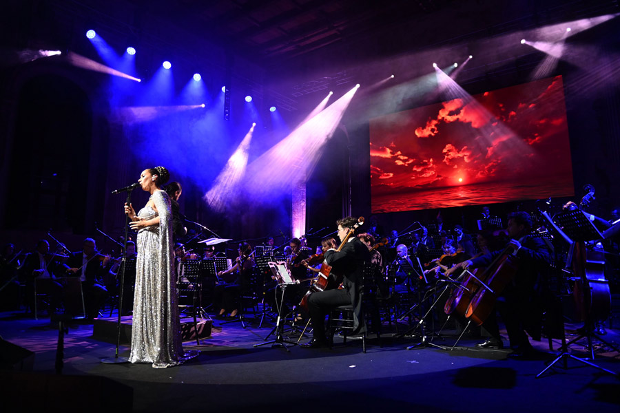Leona Lewis, accompanied by the Aria and Friends Orchestra, wowed the audience with three songs, including "Bleeding Love/Higher Love." Photo by Getty Images