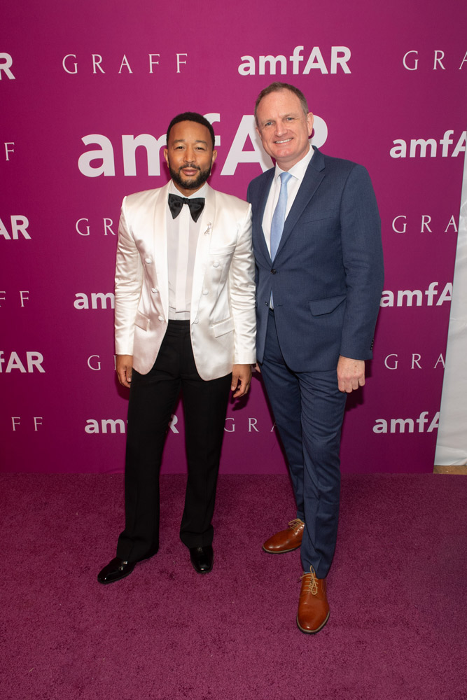 John Legend and amfAR CEO Kyle Clifford