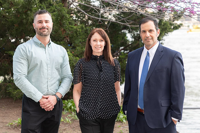 L-R: Dr. Andrea Gramatica, Karen Mateo, and Shawn Davidson, new amfAR management team members (photo by Colby Talia)