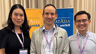L-R: Rena Janamnuaysook, Dr. Jeremy Ross, and Dr. Akarin Hiransuthikul at the Bangkok Symposium on HIV Medicine
