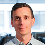 Portrait of Dr. Brad Jones of Weill Cornell Medicine, co-leading an amfAR CAR T cell HIV cure study (photo by Colby Tallia)