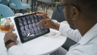 Illustration representing brain health research in people aging with HIV, applicable to other diseases