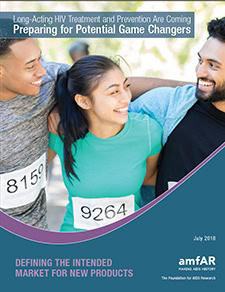 Icon illustrating the 'Defining the Intended Market' section for long-acting HIV products