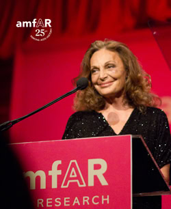 Designer Diane von Furstenberg at the 2011 amfAR Gala in New York, honoring her that year