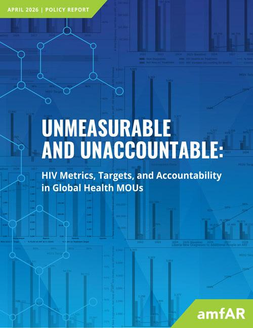 Cover of the 'Unmeasurable and Unaccountable' report on PEPFAR funding changes