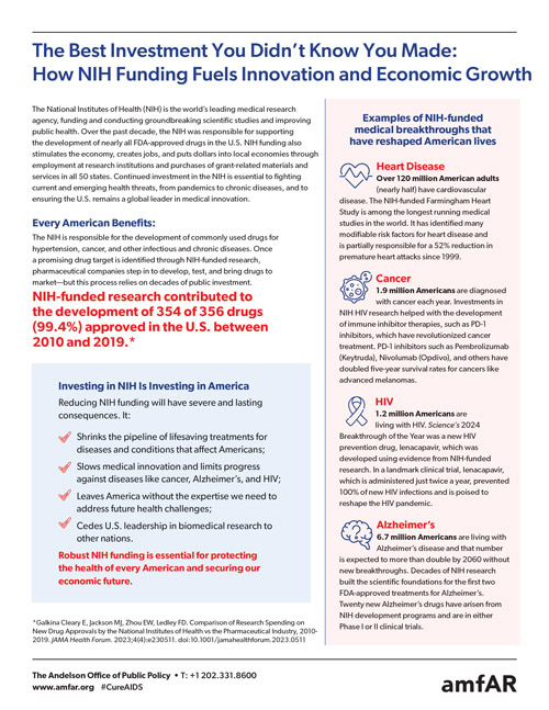 Infographic cover on how NIH funding fuels innovation and economic growth, click to view full report