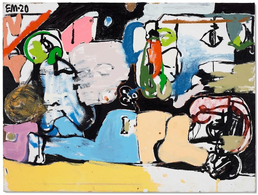 Eddie Martinez's painting Untitled (Sleeper for amfAR), donated to benefit amfAR's COVID-19 fund