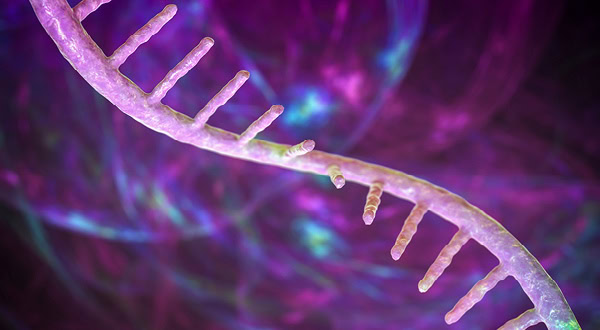 Illustration of mRNA vaccine technology being tested as a potential HIV immunization strategy