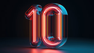 Number 10 graphic marking amfAR's report on the tenth probable case of HIV cure via stem cell transplant