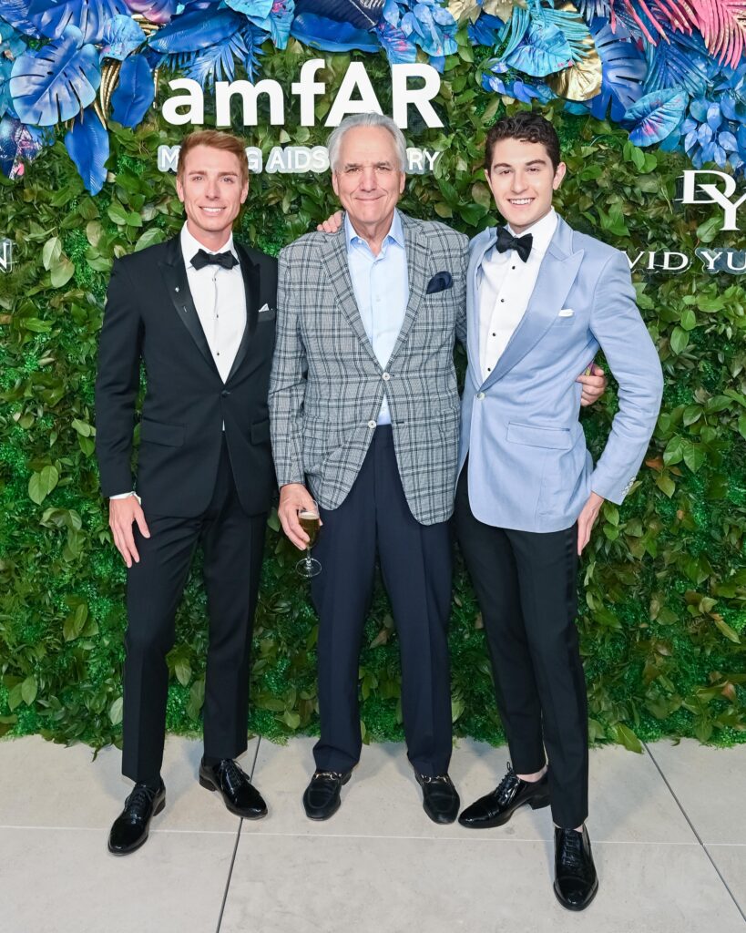 Brian Drost, amfAR Trustees Vin Roberti and Larry Milstein