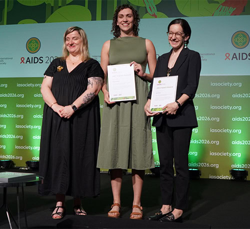 amfAR’s Elise Lankiewicz and Alana Sharp share the 2026 JIAS Impact Award