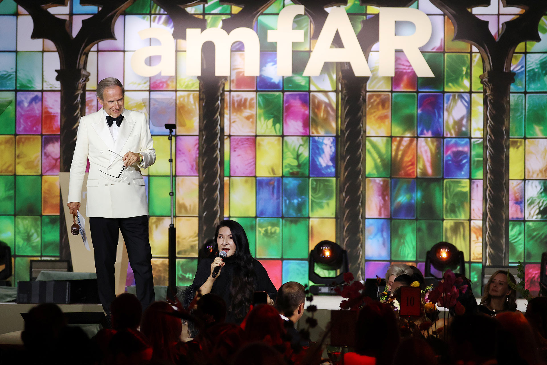 Simon de Pury and Marina Abramović (Photo by Getty Images)