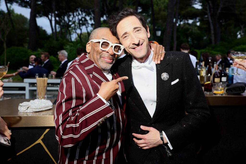 Spike Lee and Adrien Brody at the amfAR Gala Cannes 2025.