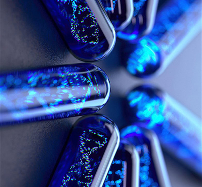 Vials from hepatitis research, illustrating HIV drugs repurposed to treat hepatitis B