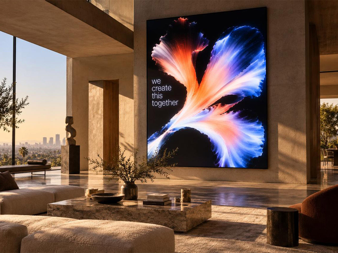The artist’s rendering represents how the winning bidder’s artwork might be projected.